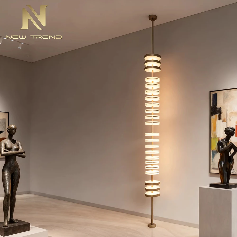 CPL-481 Luxury Brushed Bronze Wall Sconce – Modern Dual Acrylic Disc LED Lamp for Boutique Hotel Corridor