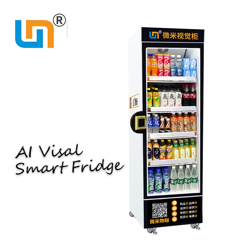 Micron Smart Fridge AI Visual Video Booth Card Reader Snack Drink Food Bread Vending Machines for Sale