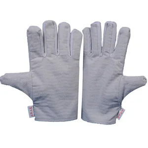Wholesale White Embossed Cotton Auto Parts Safety Gloves Armour Labor Protection Welding Gloves Made of Canvas