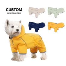 High Quality Reflective Luxury Cotton Polyester Summer Dog Raincoat Solid Color Coats