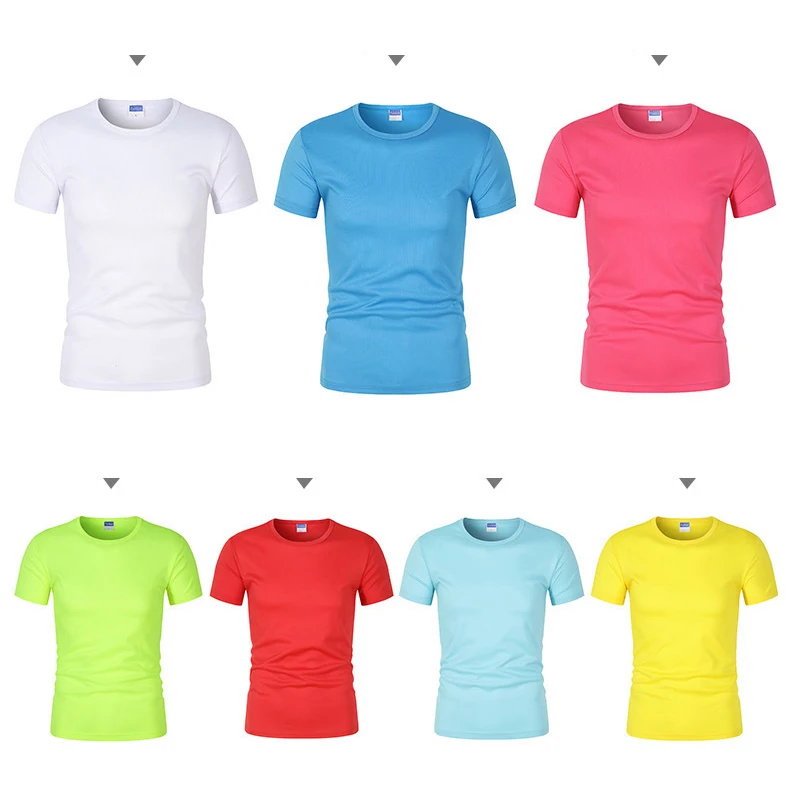 Camisetas blancas para hombre, camisetas de poliéster 100