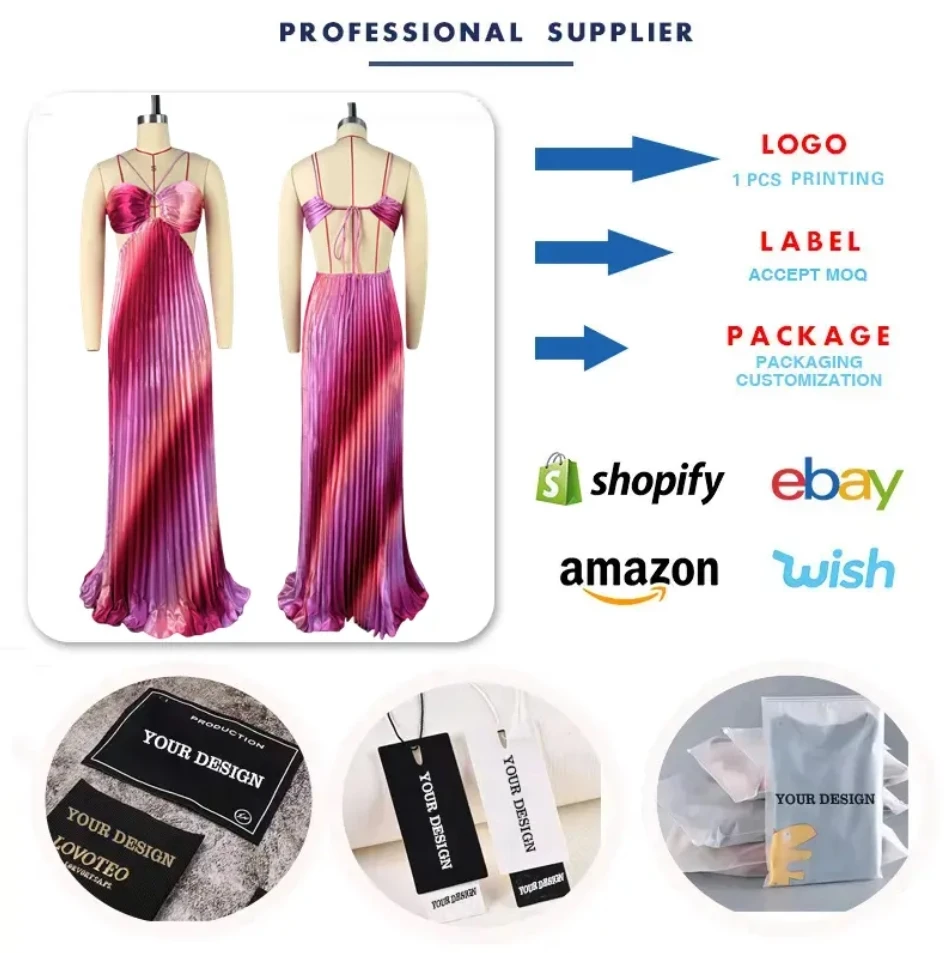 Shop Our HK7942 Dress Sweet Spaghetti Strap Backless Maxi