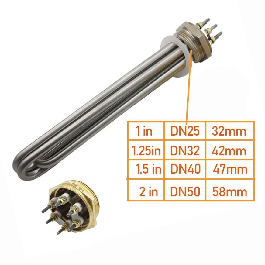 2kw to 12kw Threaded Tubular Rod Heating Elements for Boilers