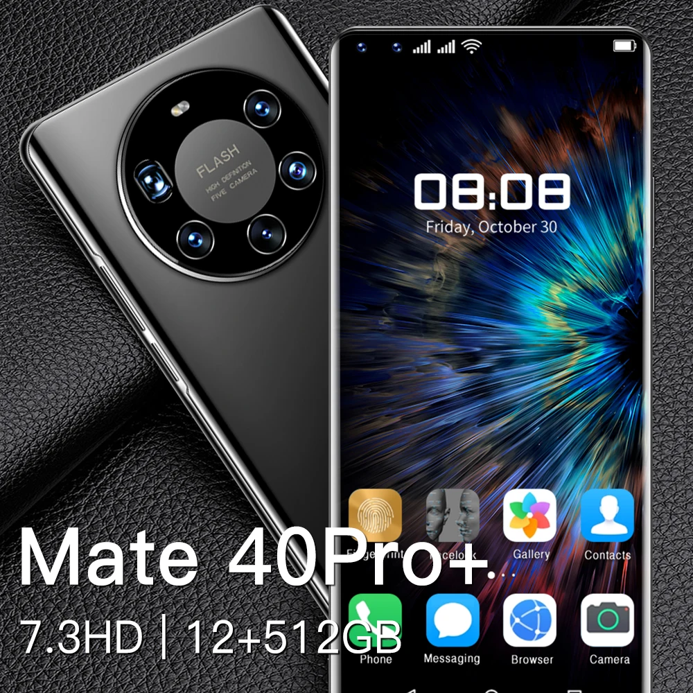 Хит продаж Mate 40 Pro + 12 Гб + 512 Гб 7,3 дюйма полный дисплей Android 10,0 мобильный смартфон