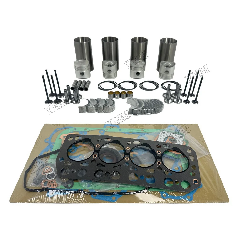 Rebuild Overhaul Repair Kit With Valves Engine Bearings Liner Piston Rings Full Gasket Kit for Mitsubishi K4C Engine Parts