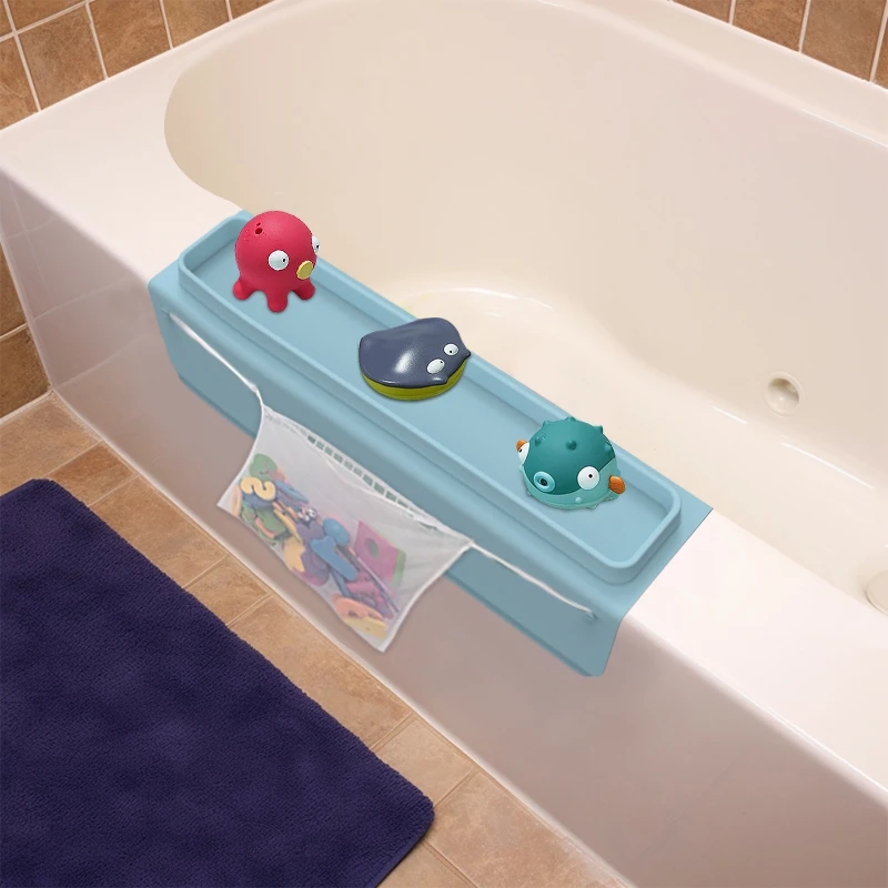 Bathtub Splash Guard Toy Tray Caddy Holder Storage Splash Guard For