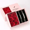 One pair of bracelets (steel color) + pink gift box