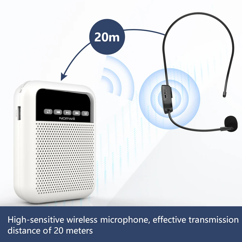 S330 Mini Amplifier with Microphone Portable Speaker Headphone Headset Teaching Voice Amplifier with Microphone for Tour Guide
