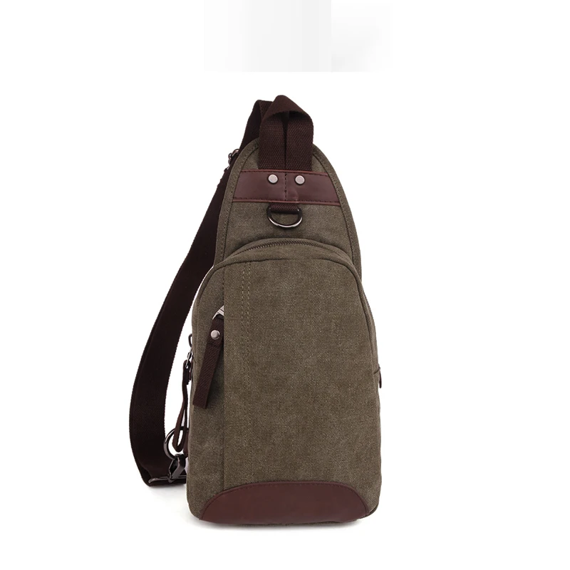 canvas casual men's chest bag wholesale custom portable crossbody bag