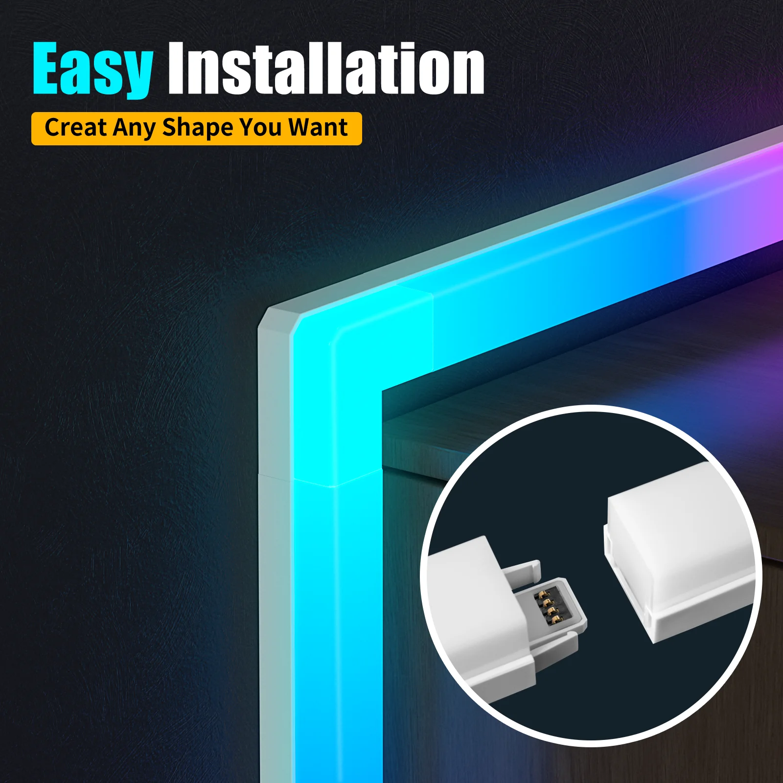 Uphere Smart Strip Lights With Multiple Dynamic Scenes Led Strip Light 5050  App Control Strip Led Light Bar Home Decoration Abs - Buy Wall Light,Led  Light,Led Wifi Wall Light Product on Alibaba.com