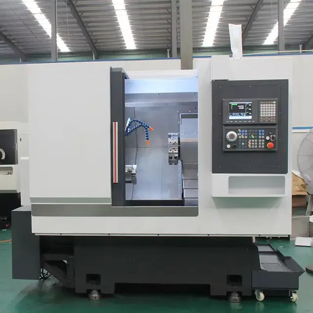 Automatic Slant Bed Lathe CNC Machine CNC-55DYS Torno Syntec 22TA System with 4+4 Live Tools on The Y Axis