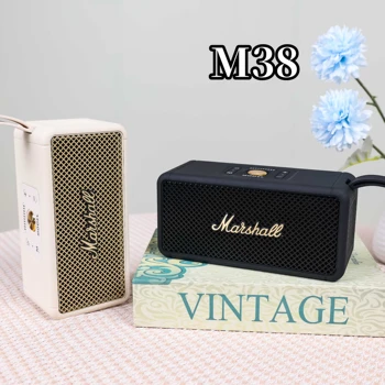 Retro Portable Bluetooth Speaker M38 - Marshall Style Wireless Audio Speaker with Handheld Strap for Home/Outdoor Use
