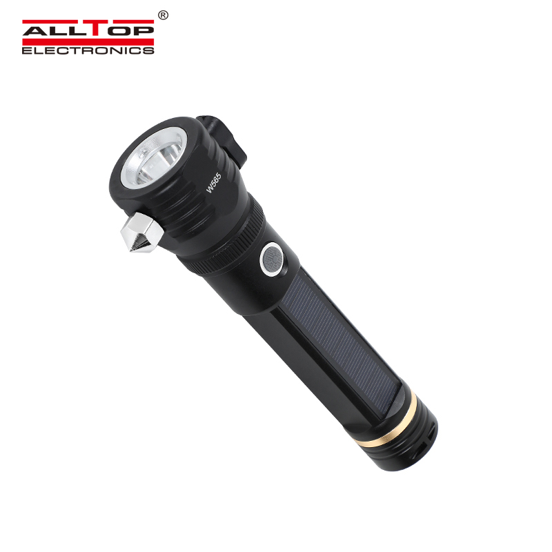ALLTOP новый перезаряжаемый через USB наружный Многофункциональный светодиодный фонарик на солнечной батарее