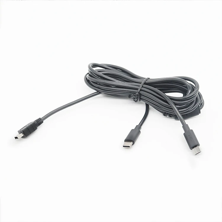 2 in 1 Y Splitter OTG Cable Type C Male to Mini USB Micro USB Connector for Electronics