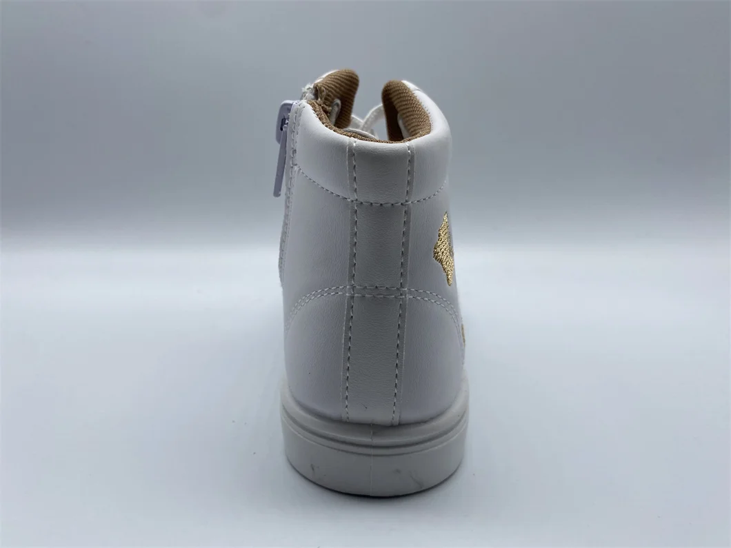 White Fashion Casual Shoes for Children Girls High Top Trend Sneakers