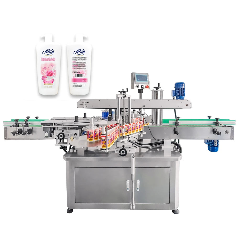 YM620 Automatic square Bottle Double Sides Sticker Labeler Application Front and Back Face Labeling Machine