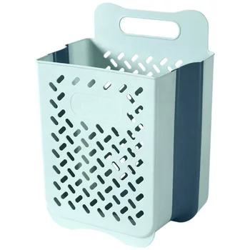 Hollowed-Out Dirty Clothes Storage Basket Plastic Foldable Laundry Hamper Convenient Laundry Bins & Baskets