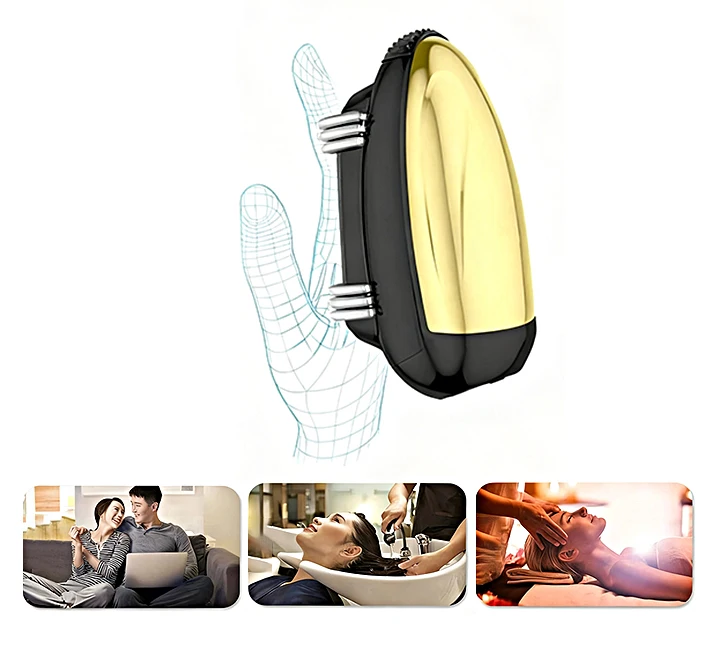 Professional Cordless Handheld Barber Head Scalp Neck Hand Massage  Vibration Device 2 Massage Nodes for Hair Salon Barber Shop
