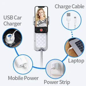 Portable Overhead Content Creator Kit Tool Flexible Floor Stand Content Creator Tripod Selfie Light for Phone
