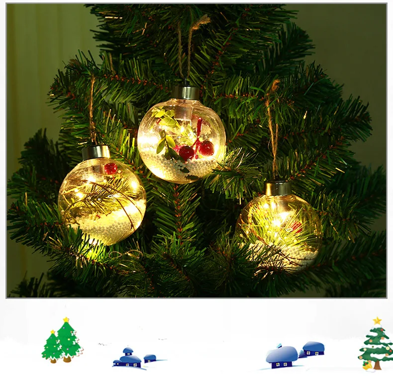 Kanlong 2023 Christmas Decoration Supplies Hanging Ball With Led Lights