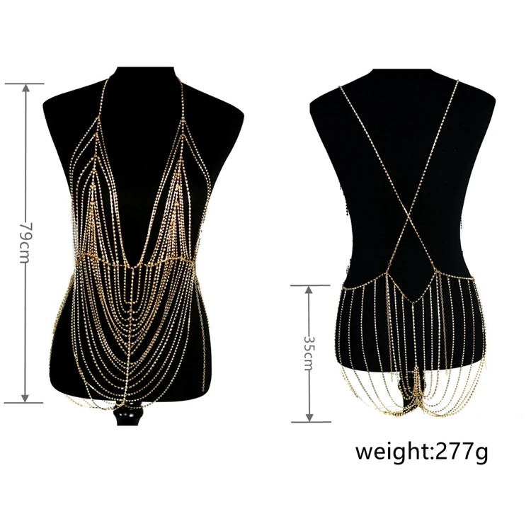 N120 Body Jewelry Underwear Show Multi Layers Tassel Diamond Sexy