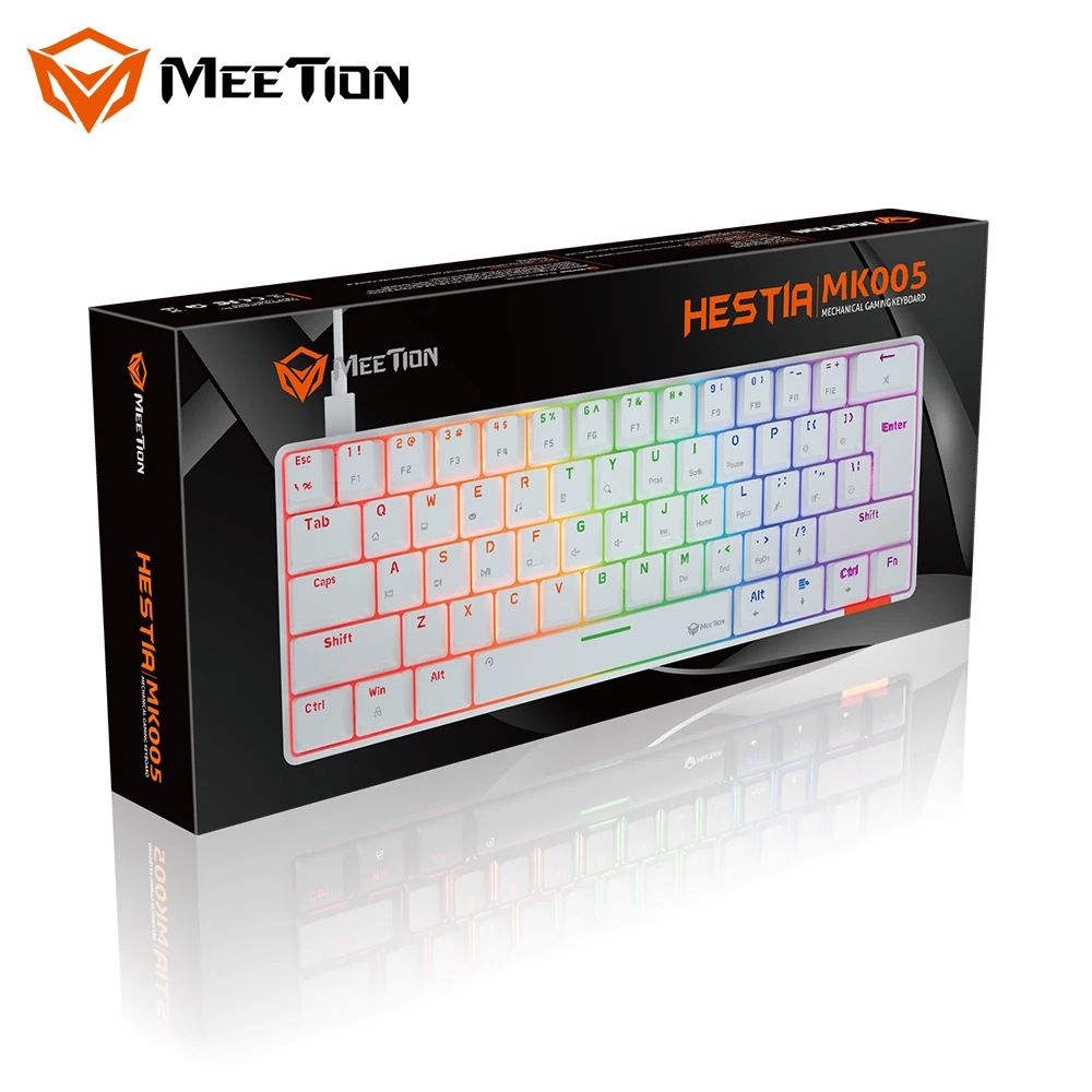 Meetion Keyboard 60 Percent 60 Rgb Led Backlit Bluetooth Mechanical