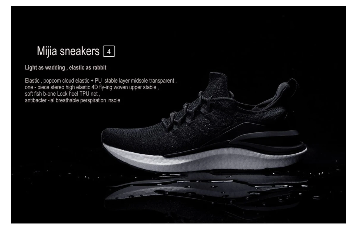 Xiaomi Mi Mijia Sports Shoes Sneaker 4 Outdoor Men Running Walking Lightweight Comfortable Breathable