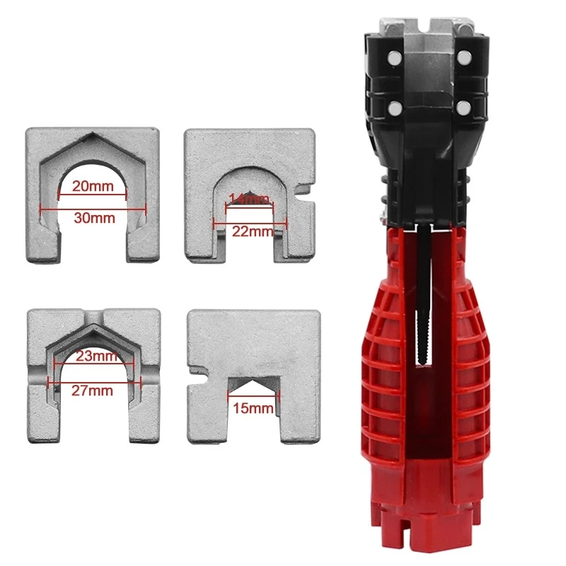 Chiave multifunzione 14 in 1 per tubo 'acqua per lavandino, rubinetto e lavandino, chiave per rubinetto, chiave per rubinetto per spazio ristretto, per WC, lavandino, bagno, cucina