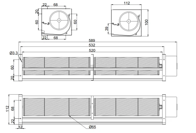 Tangential Fan, 24V, 65MM, Aluminum - detail 8