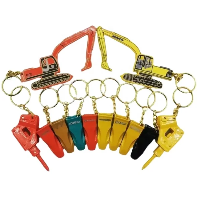 For Creative Metal 3d Excavator Bucket Bucket Tooth Model Keychains llavero/Bucket Tooth Keychain/Excavator Bucket Key rings