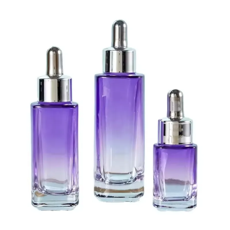 Custom 15ml30ml50ml glass bottle Serum glass Dropper Bottle skincare cosmetic Square dropper glass packaging