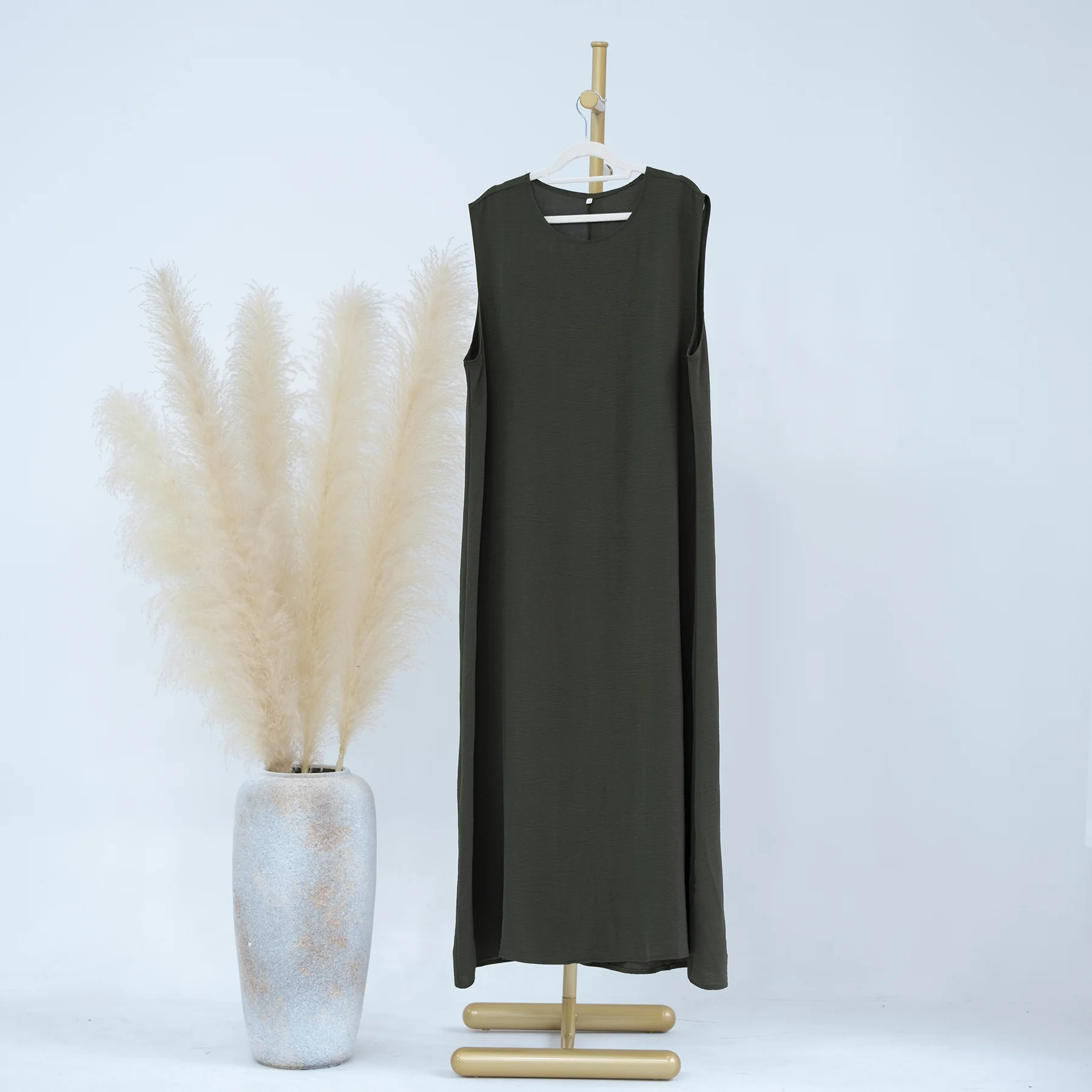 Solid Color Ankles Bottom Inner slip Dress Glory Abaya Sleeveless Muslim Dress