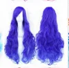 80 cabello rizado azul