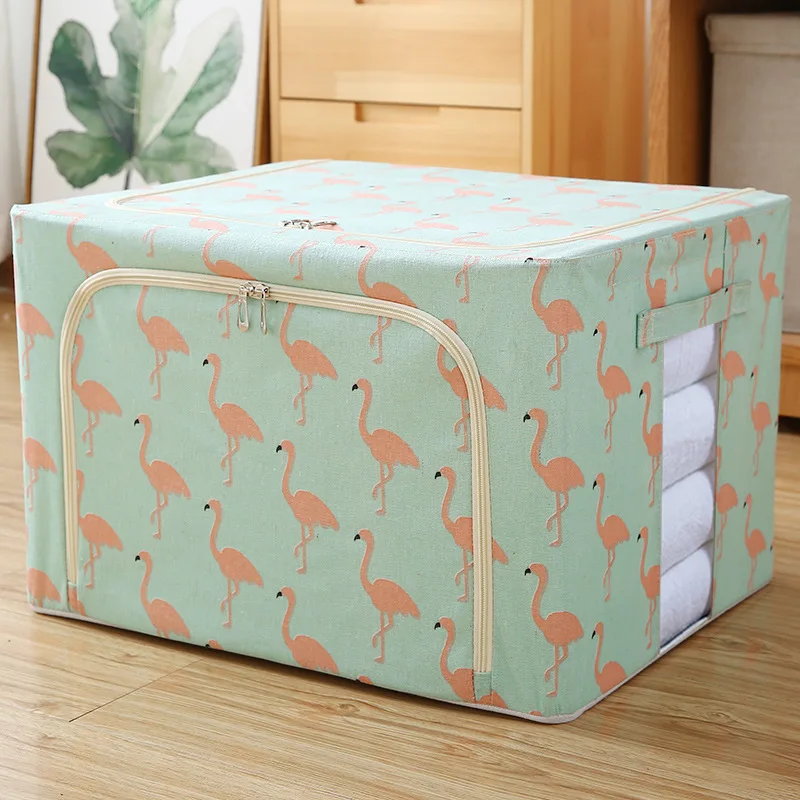 New Design Foldable Linen Shoe Box LED Lighting Square Vacuum Bag for Clothing Storage Organizadoras Cajas