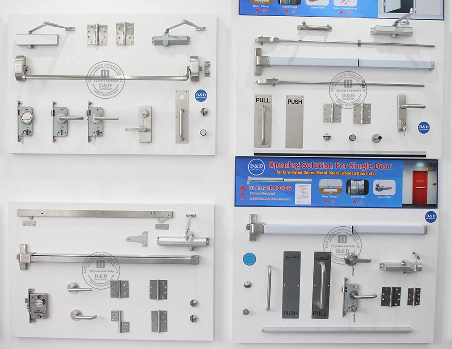 SS304 UL10C Fire Rated Security Touch Bar Rim Type Exit Device Push Bar Panic Exit Device Bar