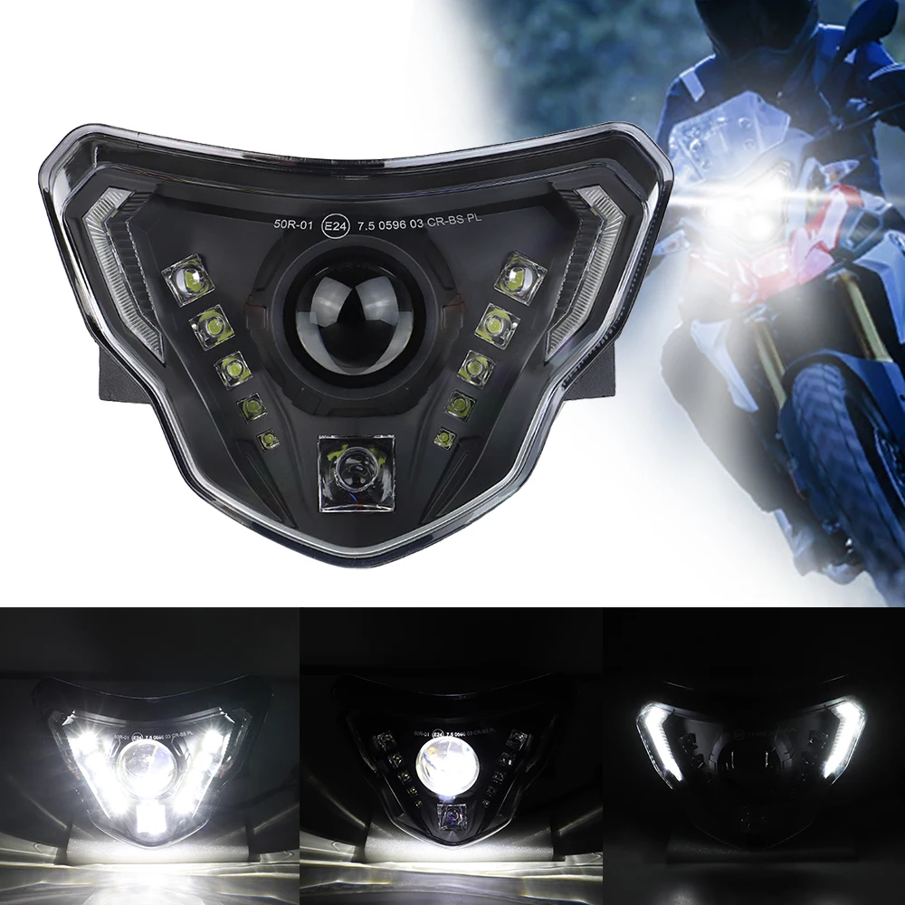 Motorcycle LED Headlight Angel Eyes DRL Assembly Compatible with G310GS 2018-2021 G310R 2016-2021