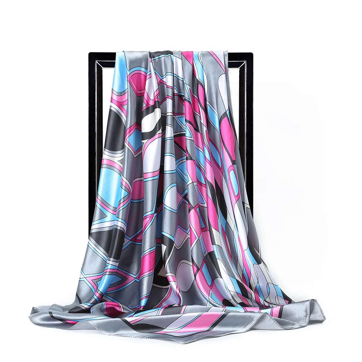 
 Новый осенне-зимний шарф из чистого шелка с принтом для женщин 90*90 см  