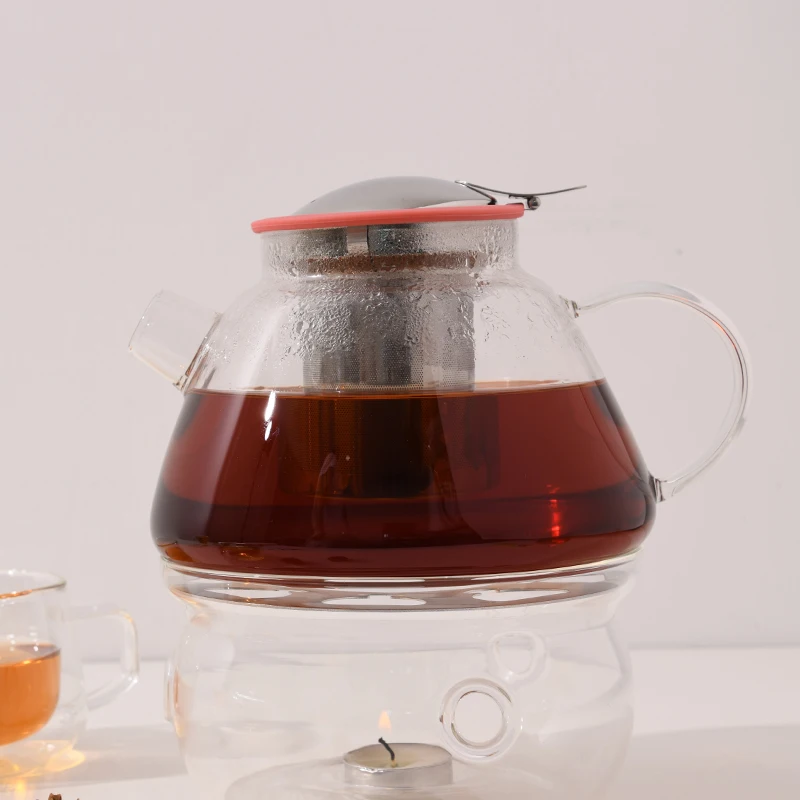 Heat Resistant Clear Glass Teapot Jug With Infuser Coffee Tea Leaf Herbal Pot 