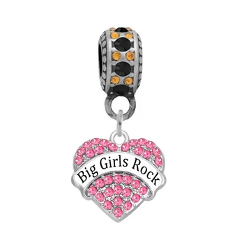 Bracelet Necklace Making DIY Metal Diamond Crystal Heart Magic charms Black Girl Rock Pendant