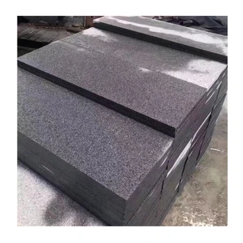 Natural dark gray granite slabs for outdoor paving stones Flamed Bush Hammered Black G654 Granite Step Tile