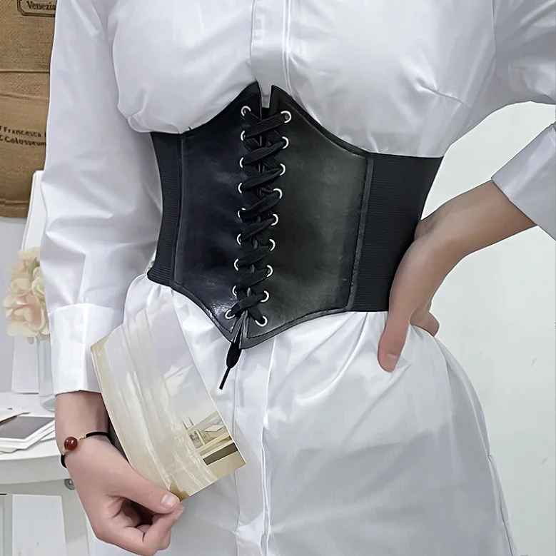 Cinch Belt Lace Up Waist Belt Women Fashion Elastic Waist Belt