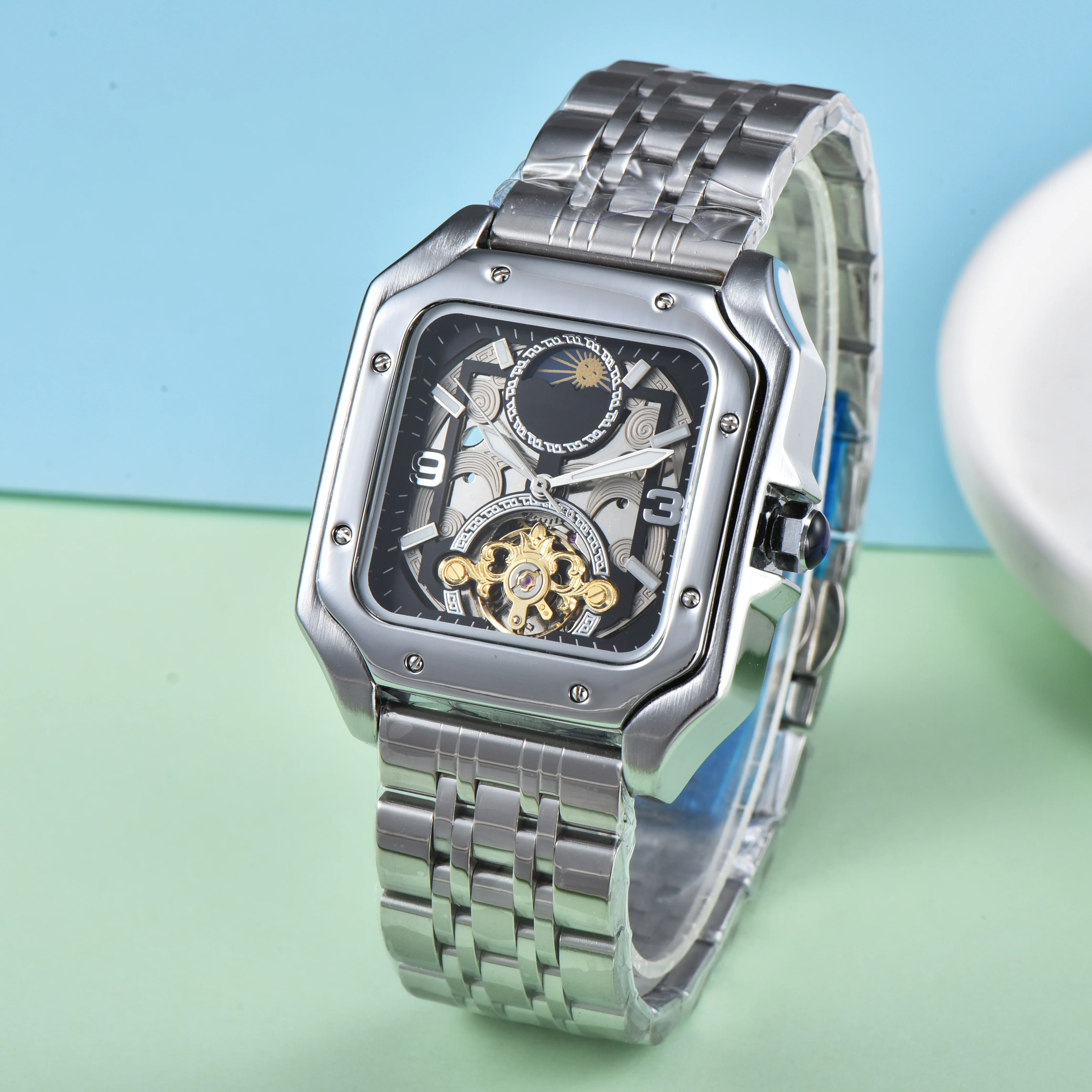 Men's Luxury Mechanical Square Watch - Waterproof