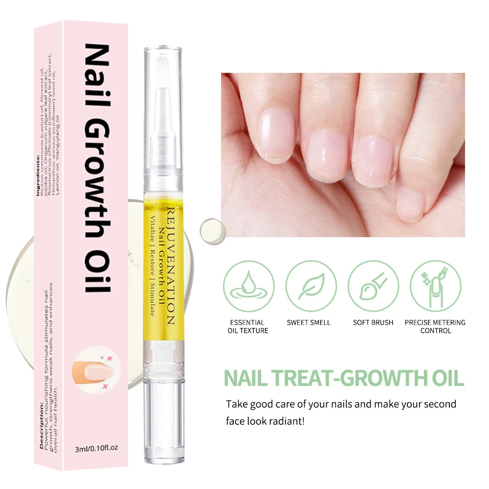 3ml Vitamin Enriched Nail Growth Oil Pen Cuticle Repair Strengthener for Healthy Nail Care