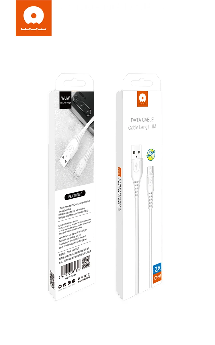 2A Power Cord V8 Micro Charger Plastic PVC Fast Data Charging Smartphone USB Cable_voghion.com