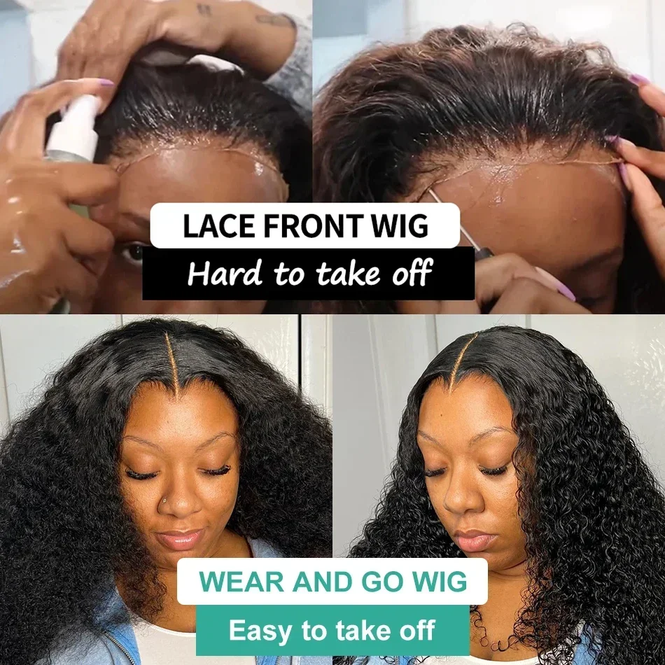 Loose Deep Wave Human Hair Lace Closure Wig Glueless Natural Look_voghion.com