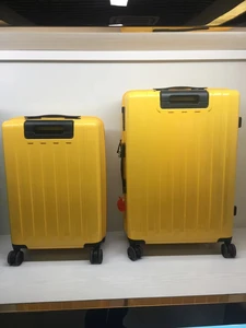 Wholesale Shell PC Large Capacity Luggage Universal Wheel ABS Pull Rod Box Case Custom Printed Yellow Hard Luggage Sets