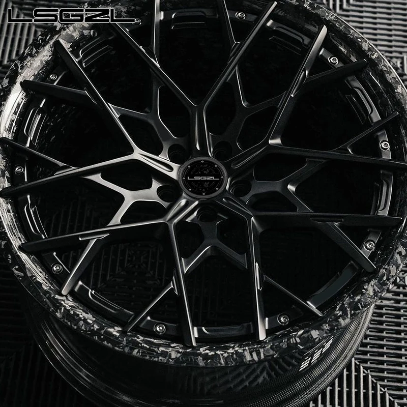 LSGZL Carbon Fiber Forged Alloy Wheels15-24 26 Inch Wheel Forged Aluminium  5x114.3 5x130 6x139.7 Wheels Inch Wheels Rims