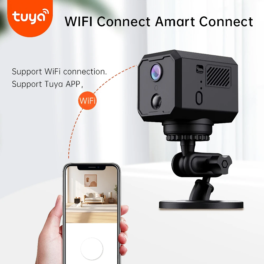 Tuya Wifi 5MP HD Auto-Rotating Mini Security Camera 2200mAh Low Power Motion Detection Two-Way Audio Easy Wide Angle PTZ