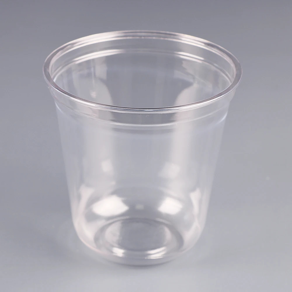 Black - 12oz/90mm PET Plastic U Shape Cup 1000/ctn