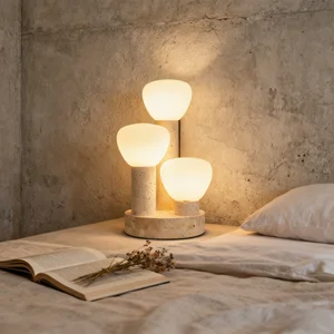 JACKSUN Yellow Cave Stone Table Lamp Wabi-Sabi Style Home Decor Lighting Hotel Living Room Corridor Table Lamp